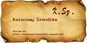 Kalocsay Szendike névjegykártya